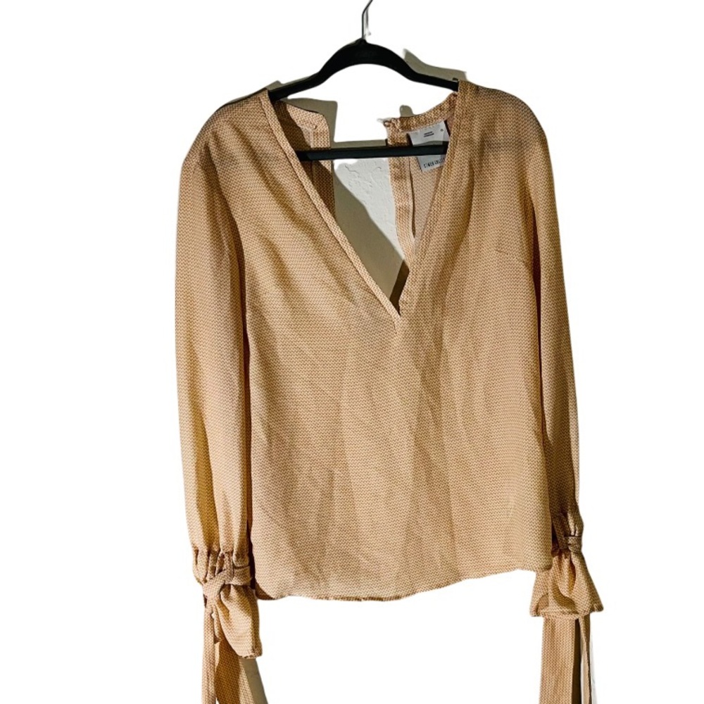 C/MEO Collective Women Mustard Yellow V Neck Long Sleeve Casual Blouse XS